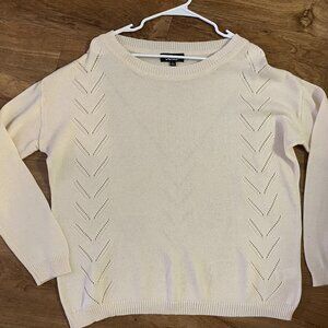Women's Womens Lulus Pointelle Me More Cream Knit Lightweight Sweater